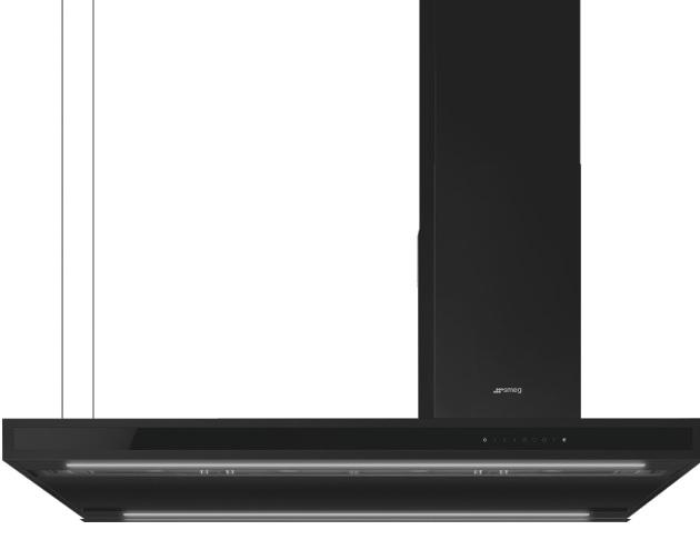 Campana de isla  negra 120 cm