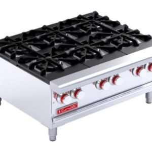 Parrilla a gas, con 6 quemadores 90 cm