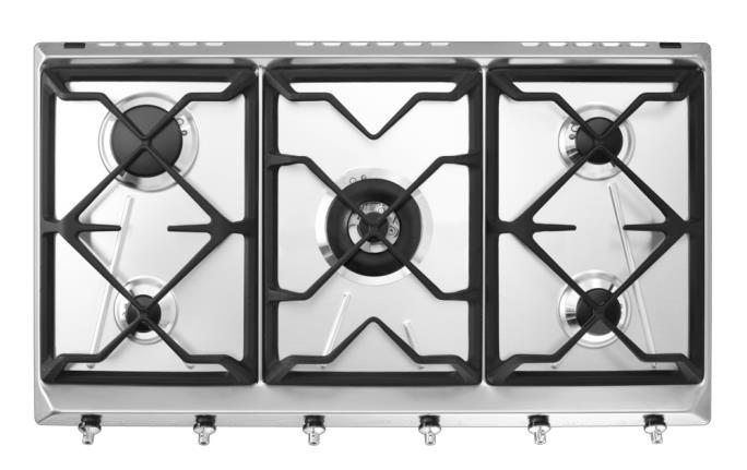 Parrilla de gas 5 quemadores 90 cm
