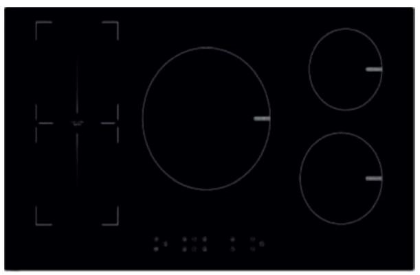Parrilla de induccion 90 cm 4 zonas de coccion