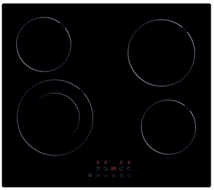 Parrilla vitroceramica 60 cm 4 zonas