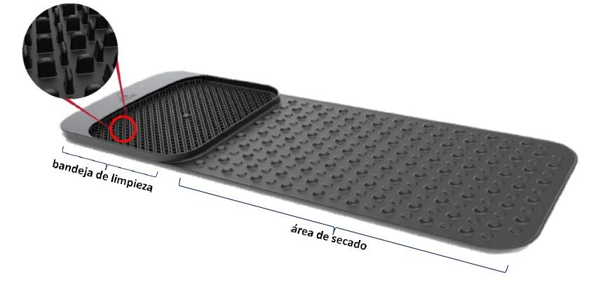 Tapete sanitizante para desinfectar y limpiar suelas de calzado