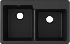 Tarja 2 tinas Cuarzo Negro Empotre