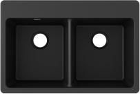 Tarja 2 tinas Cuarzo Negro Empotre