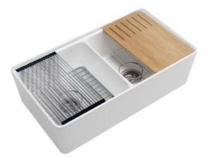 Paquete Tarja de Ceramica con faldon Doble tina